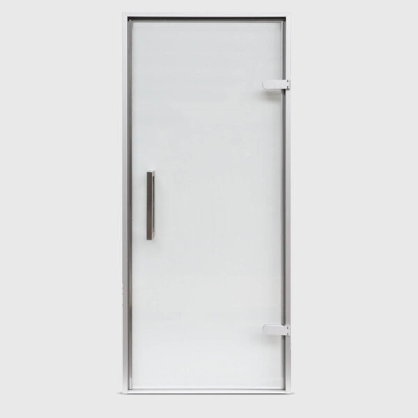 Дверь EOS для Хамама прозрачное стекло профиль серебро